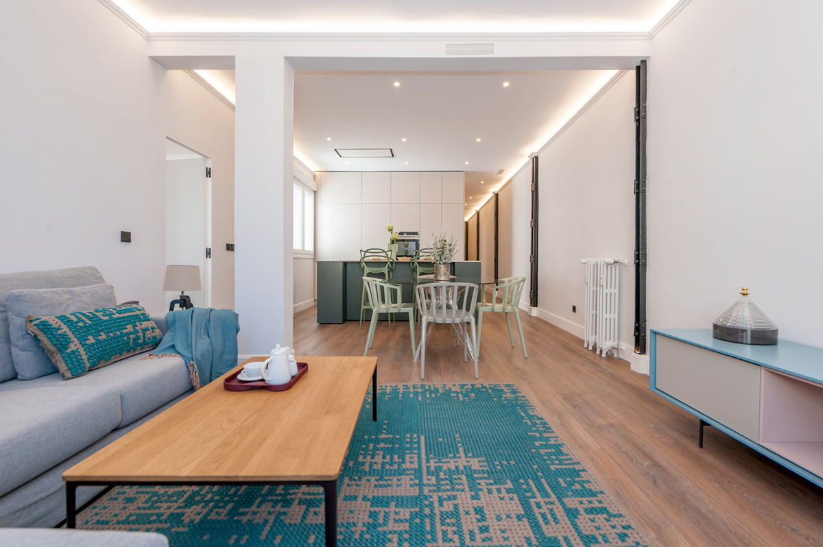 Salon comedor. Alquiler de muebles y home staging en Madrid