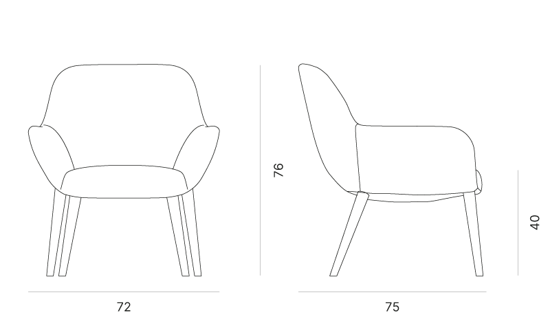 Silla City Lounge baja de Quadrifoglio en Amueblarent para alquilar