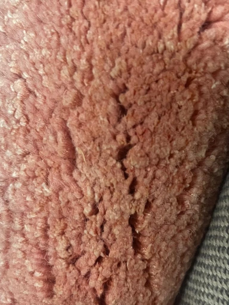 Alfombra rosa peach en Amueblarent para alquilar